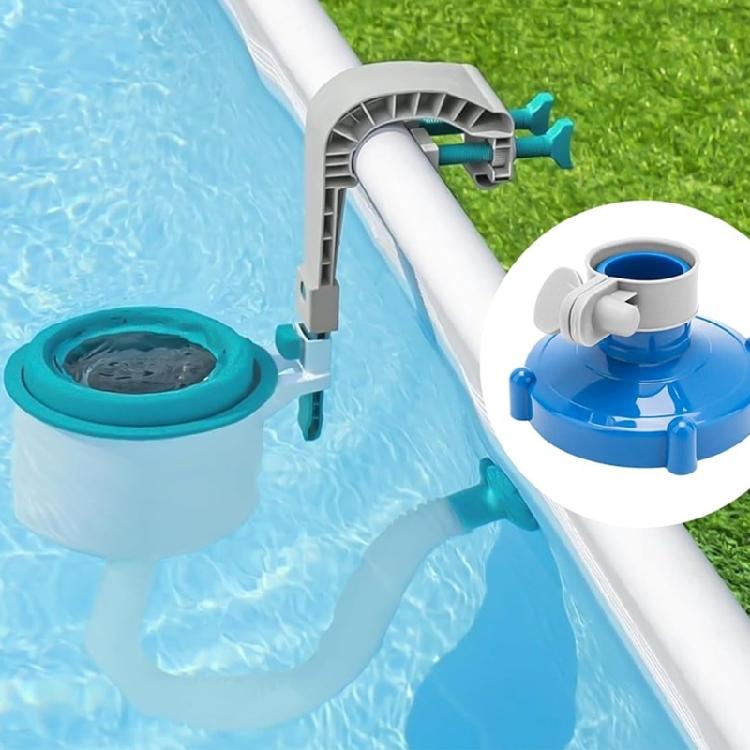Above Ground Pool Hose Adapter Set for 1 1/4 and 1 1/2 Inch Hoses, Pool Vacuum Connector Kit with Metal Bands for Routine Cleaning Support