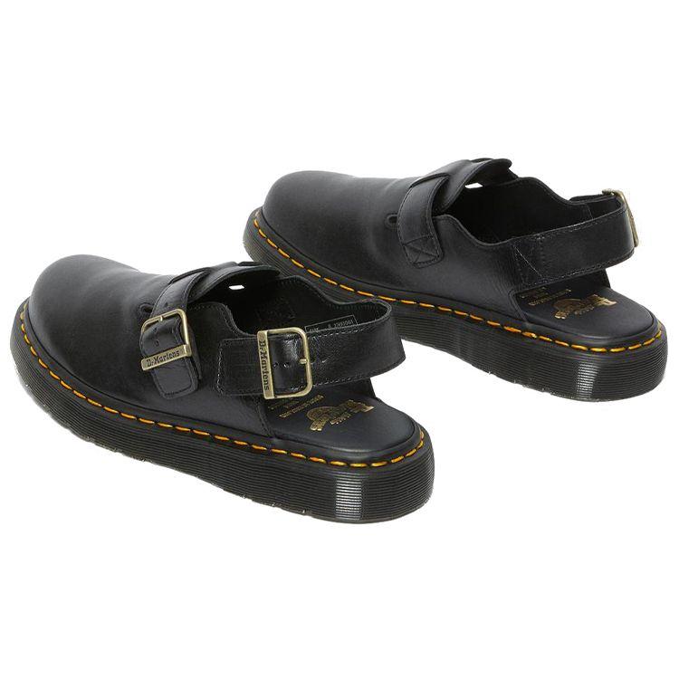 Dr. Martens Черные кожаные кроссовки унисекс Jorge Made in England с ремешком на пятке 27493001
