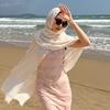 Cotton And Linen Scarf High-End Solid Color Japanese And Korean Atmosphere Yarn Scarf Sunscreen Shawl Simple Long Silk Scarf