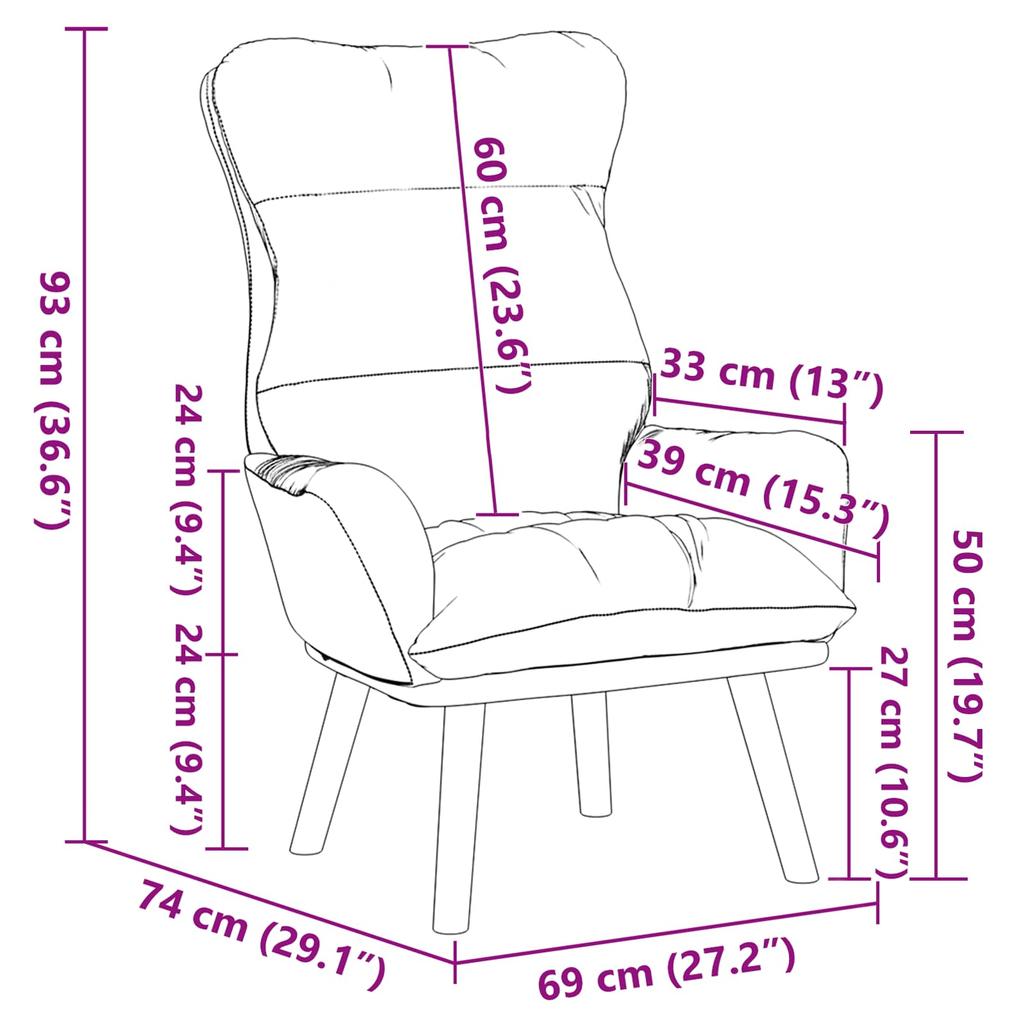 Armchair Pink 69 x 74 x 93 cm Velvet