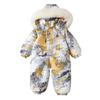 Baby Autumn Winter Ski Suit Thicken Baby Jumpsuit Warm Children Clothing Set Waterproof Hooded Boys Overalls New Baby Girls Snowsuit 2024 New