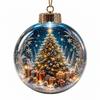 2D Flat Pattern Christmas Ball Ornament Shatterproof Hanging Light Up Ornament  Holiday