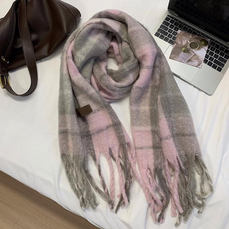 Maillard High End Scarf for Women Winter New Korean Version Versatile Tassel Mohair Warm Student Scarf