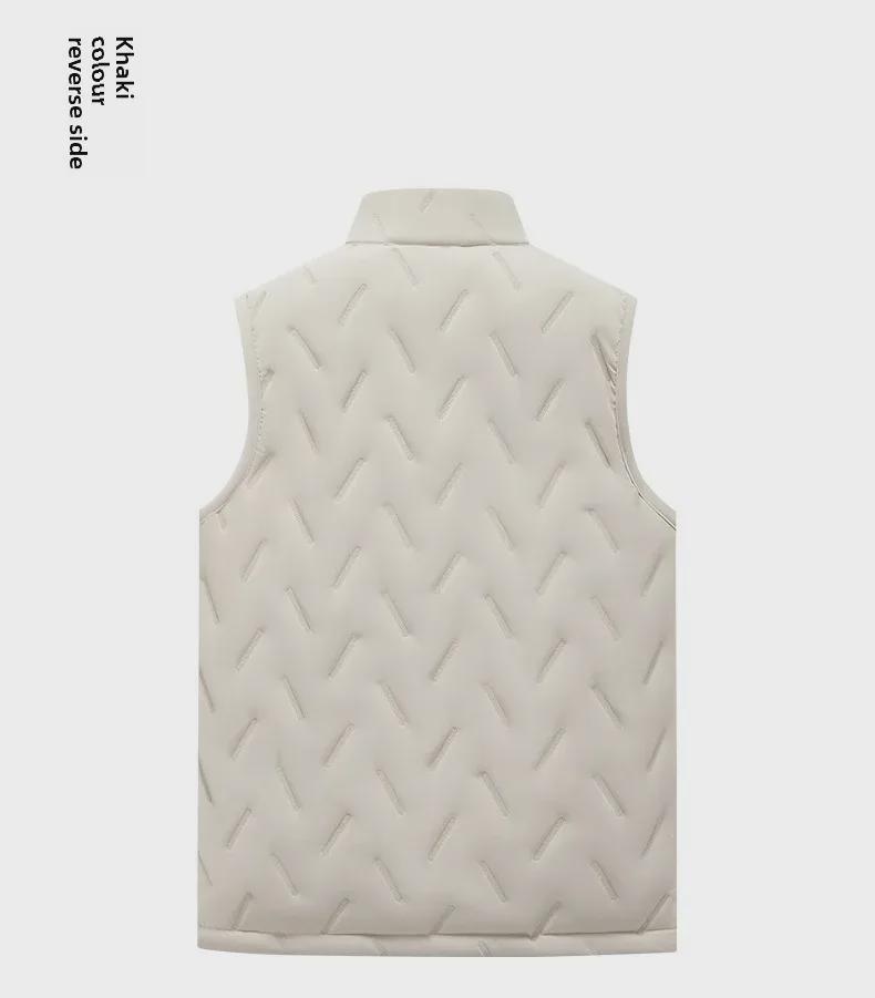 Мужской бархатный теплый жилет больших размеров - осенне-зимний жилет из крепа-твила без рукавов