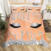 Eyelash Duvet Cover Set Eyes Pattern Design Comforter Cover Microfiber Girly Priness Style Glitter Twin King Queen Bedding Set