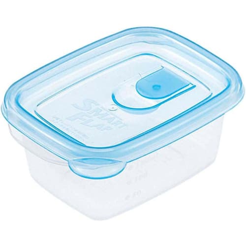 [.co.jp Exclusive] Iwasaki Industrial Lastroware Smart Flap Storage Containers, Square, Mini, 150ml, 4-Pack x 2-Pack, Antibacterial, Microwave-Safe wi