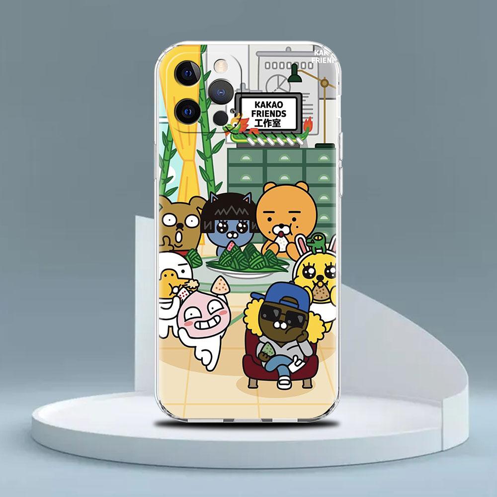 Прозрачный чехол Kakao Friends для Apple iPhone 13 11 14 12 Pro 7 8 Plus XR X XS Max 6 6S 13Pro, силиконовый чехол для телефона