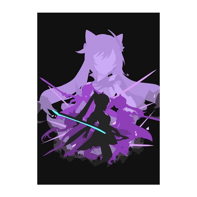 Рамка из цельного дерева для видеоигр Genshin Impact, украшение, фреска, аниме, изображение персонажа, постер, холст, картина, принты для детской комнаты, для современного домашнего декора