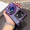KEYSION Glitter Jewelled Magnetic Phone Case for Redmi Note 13 4G 13 Pro+5G Mirror Stand Shockproof Cover for Xiaomi POCO X6 M6 Pro