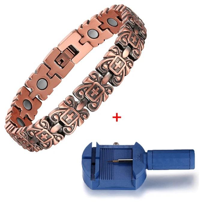 Магнитные браслеты из чистой меди для облегчения боли, магнитотерапия, регулируемый браслет для здоровья