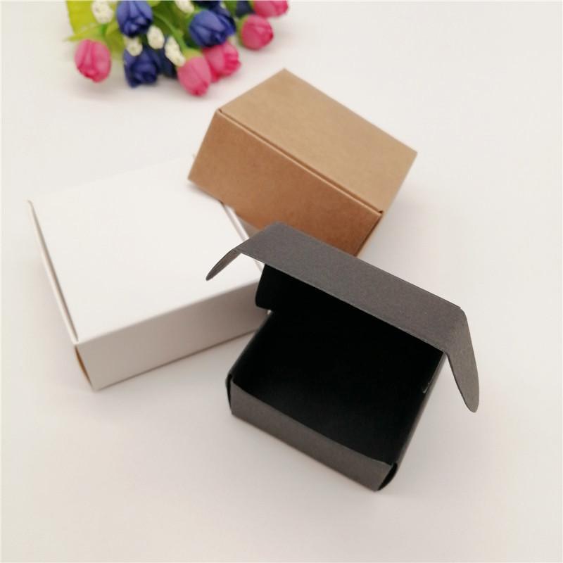 50Pcs DIY Kraft Paper Gift Boxes Black White For Wedding Birthday Party Candy Cookies Christmas Favor Packaging