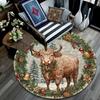 Christmas animals pattern round rug,Carpet Rug for Living Room Bedroom Playroom ,Non-slip Floor Mat,Holiday Gifts and Birthday Gifts.