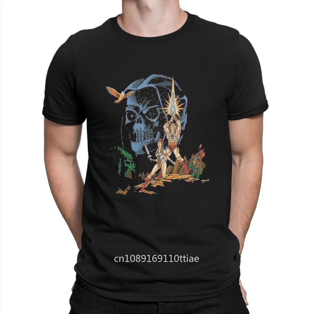 Casual Popular American Action Movies T-Shirt for Men Collar Cotton Masters Of The Universe Short Sleeve Gift Idea