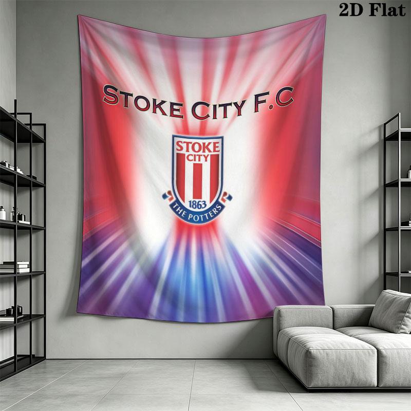Stoke City F .C Wall Hanging Printed Fabric Blanket Decorative Tapestries for Bedroom Living Room Home Decor