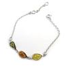 Les Trésors De Lily [N2771] - Silver Bracelet 'Inspiration' Amber 3 Tones (rhodium-plated) - 8x6 Mm