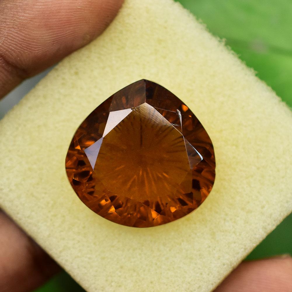 Natural Orange Sapphire Loose Gemstone Pear Cut 46.20 ct September Birthstone for Gem Collections