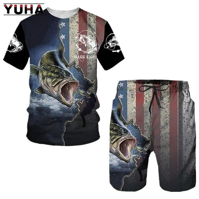 Мужские летние шорты с рыбой, мужская одежда для охоты, кемпинга, 3d принт, спортивные бестселлеры, спортивные костюмы, спортивная одежда