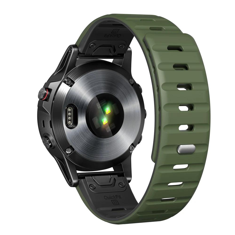 Магнитный силиконовый ремешок QuickFit 26 мм 22 мм для Garmin Fenix 8 E 7 7X 6 6X 5X Plus/Epix Pro Gen 2 47 мм 51 мм Браслет Ремешок для часов