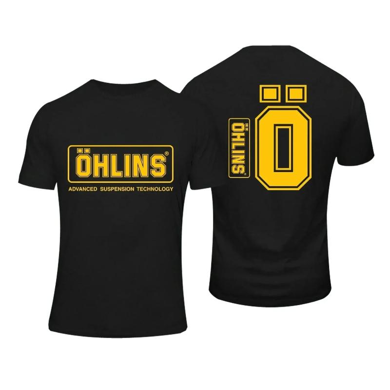 Мужская футболка Повседневная Ohlins Suspension Футболка Графическая Оверсайз Спортивные Топы Дышащий Удобный Streetwear S-3XL Крутая Футболка