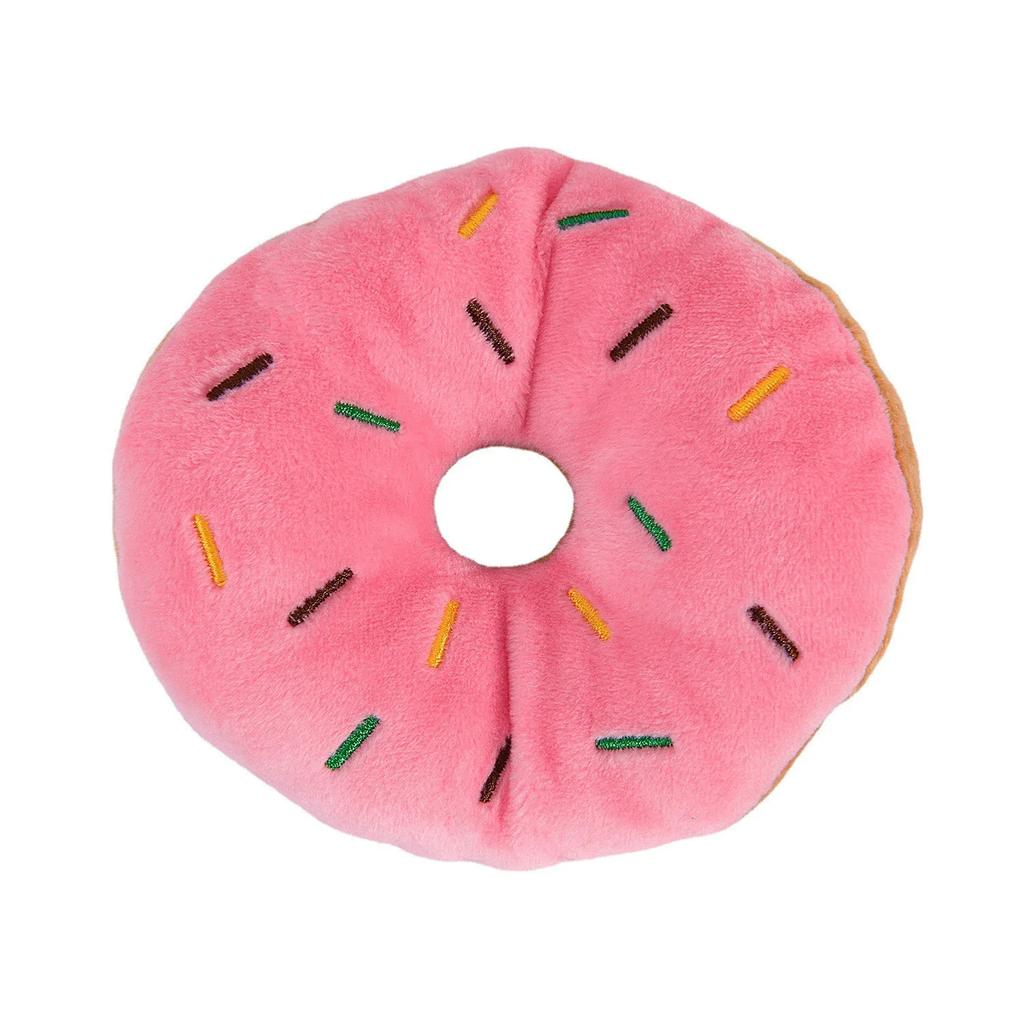 Puppy Chewing Toys Soft Dog Donuts Plush Pet Dog Squeaker Sound Toys for Small Medium Dog Pet Interactive Toys Dog Supplies
