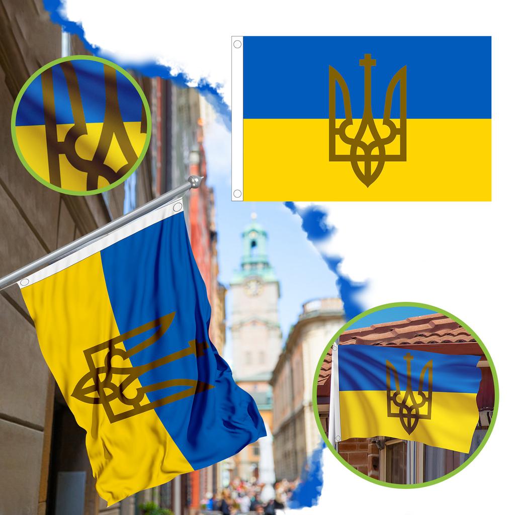 3х5 Украина Украинский маленький флаг 3х5 футов Баннер для дома Супер полиэстер Премиум, устойчивый к выцветанию