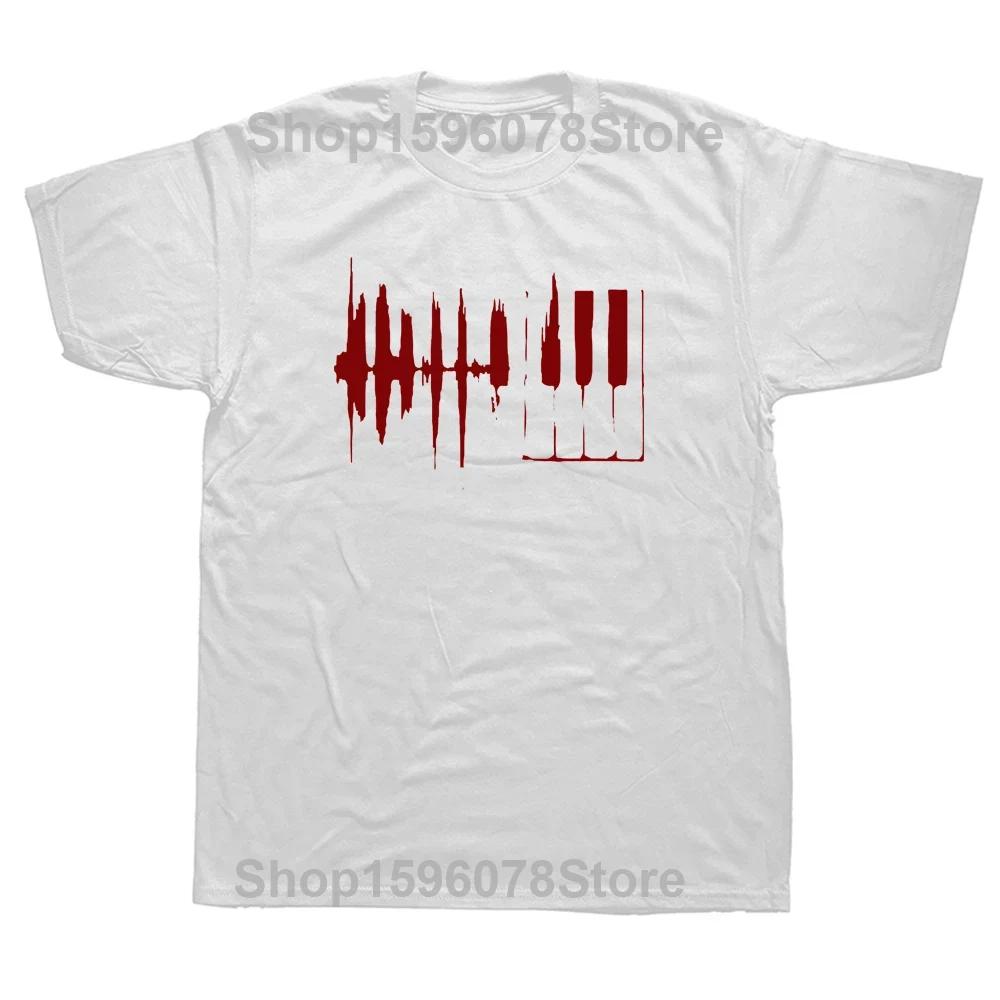 Piano Heartbeat T Shirt Men Male Summer Short Sleeve Thanksgiving Day Custom Team Music Evolution Pianist T-Shirts