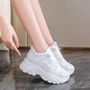 Spring Autumn Women's Platform Sneakers Lace-Up Thick Bottom Shoes Woman Pu Leather Breathable Sports Shoes Ladies