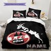 Custom Name,1.FC Koln Pattern Bedding Home Decoration Birthday Gift ( 1 duvet cover + 2 pillowcase, without core),fan merchandise.