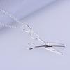 925 Sterling Silver Necklace ,925 Silver Pendant Fashion Jewelry ,Scissor Cute Shiny /Gexaowea Hwfaqnma Lq -P102
