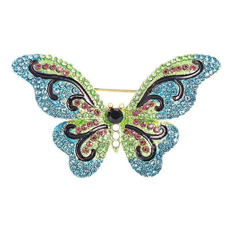 Women's Insect Brooch, Rhinestone Brooch, Metal Accessory, Butterfly Brooch