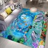 Ковер Ocean World 3D ковры с дельфинами для гостиной, спальни, декор, ковер, фланелевой домашний напольный коврик, коврики для океана, коврики