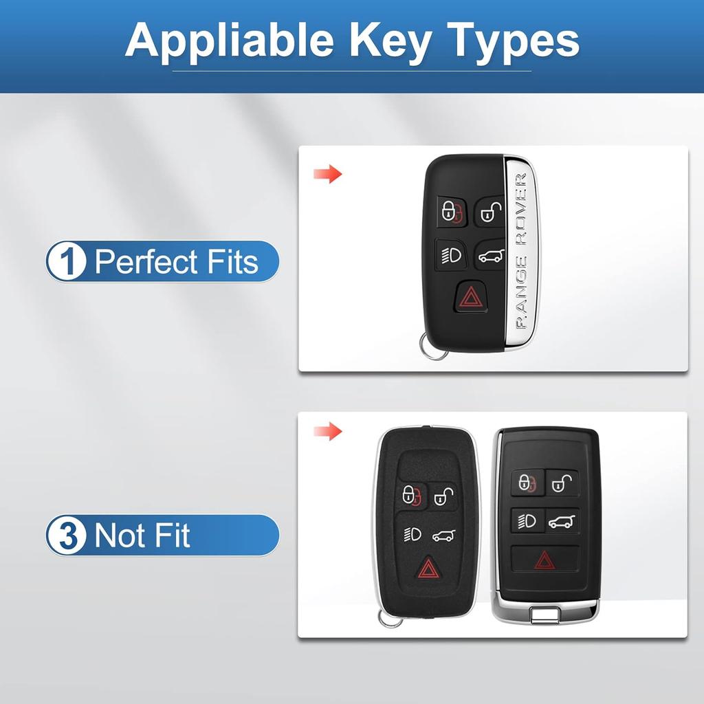Land Rover Jaguar Key Fob Cover with Keychain, TPU Key Case Fit for Evoque Velar Sport Discovery Freelander2 LR4 Sport Jaguar XF XJ XE F-PACE