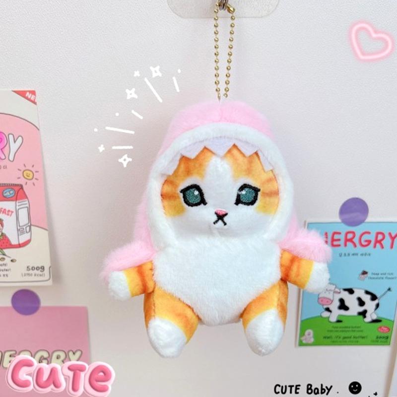 Милая плюшевая игрушка в виде акулы, кота, мультяшная кошечка, мягкая кукла, брелок для ключей, автомобильный брелок, сумка, декор, подарок другу