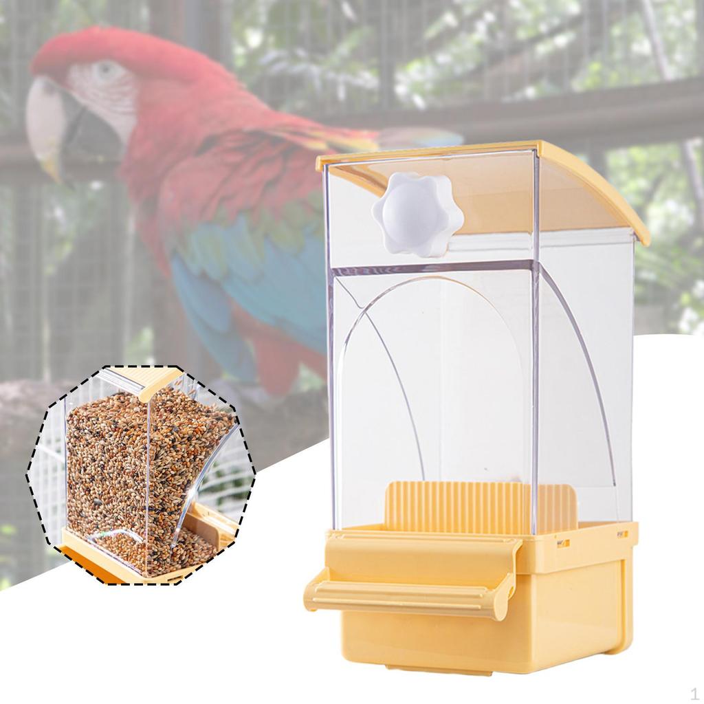 Автоматическая кормушка для птичьей клетки с большим контейнером для хранения и миской для волнистых попугайчиков, канареек