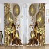 2pcs European Golden Retro Elements Curtain Decorative Window Drape Window Treatments For Bedroom Living Room Home Decor