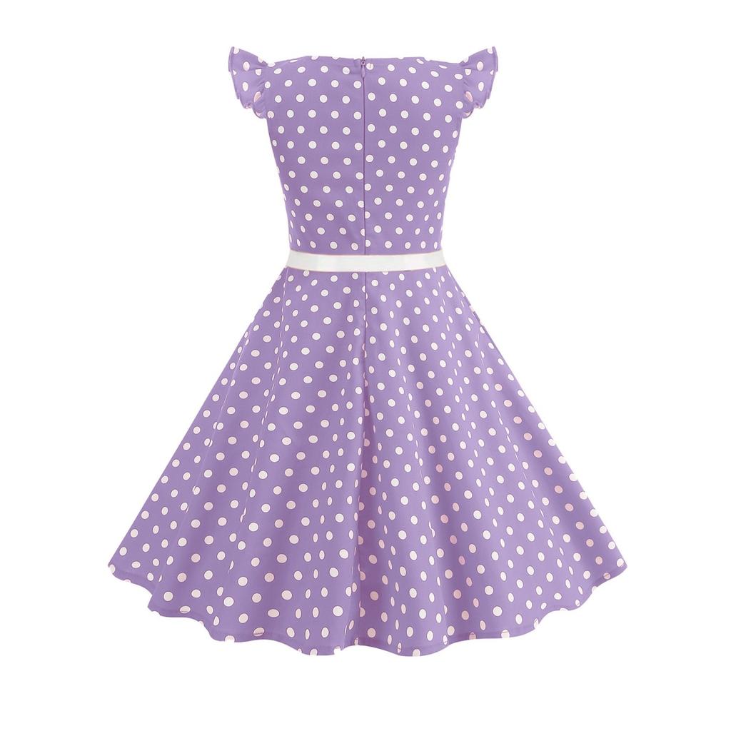 Модное детское платье в горошек, свежая ретро-юбка