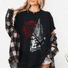 Винтажная футболка Silent Hill 2 Потертая футболка с Пирамидоголовым Футболка Comfort Colors Одежда С коротким рукавом Унисекс Женская Всесезонная