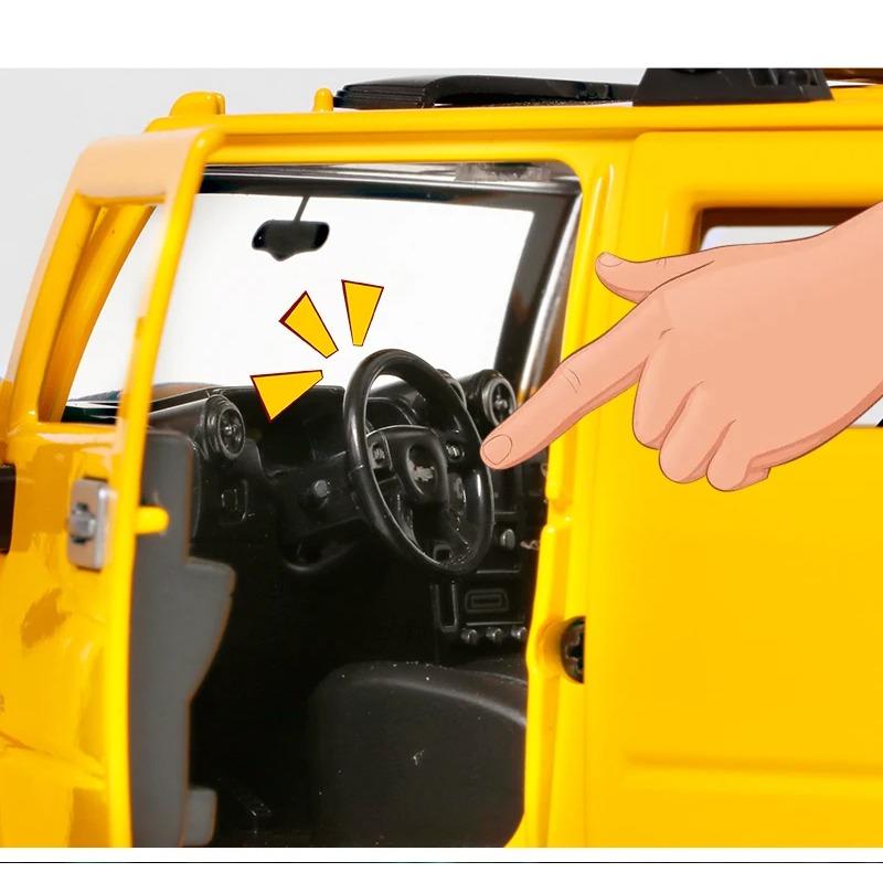 1/24 Hummer H2 Alloy Car Model Diecasts Metal Toys Vehicles High Simulation Sound Light Collection Kids Exclusive Birthday Gifts