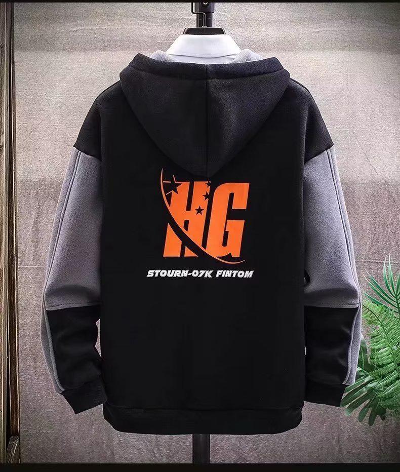 Мужская флисовая зимняя толстовка с капюшоном в корейском стиле - Модная куртка свободного кроя для пар