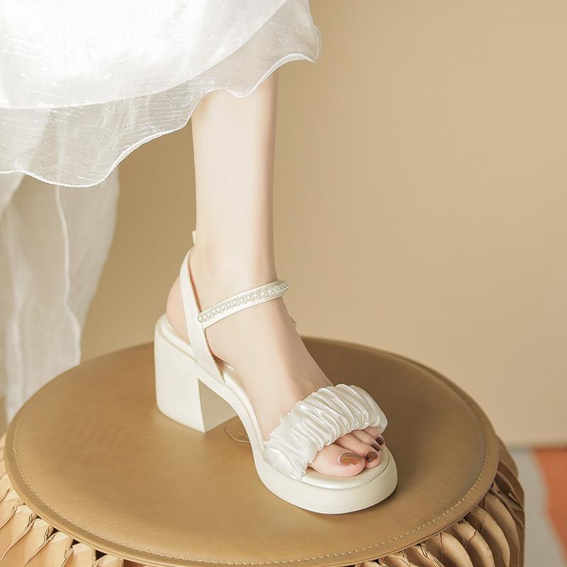 Женские сандалии новая летняя французская мода слово с феей стиль сандалии женские сандалии на толстом каблуке женские сандалии на высоком каблуке