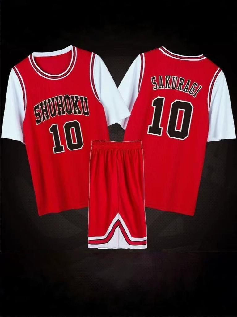 SLAM DUNK jersey Sakuragi Blossom Road Liuchuan Maple Men's and Women's Short Sleeve Xiangbei Team Commemorative Basketball Suit Sports Suit