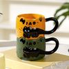 Yousheng Cat Stackable Coffee Mugs 380ml Capacity Cute Cat Theme Meow Cups Space-Saving Ceramic Tea Cups Gift for Cat Lovers And Collectors
