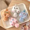 Cartoon Cat Plush Keychain Cute Toy Plush Stuffed Rabbit Doll Keyring Kawaii Soft Bear Pendant With Tail Backpack Decor