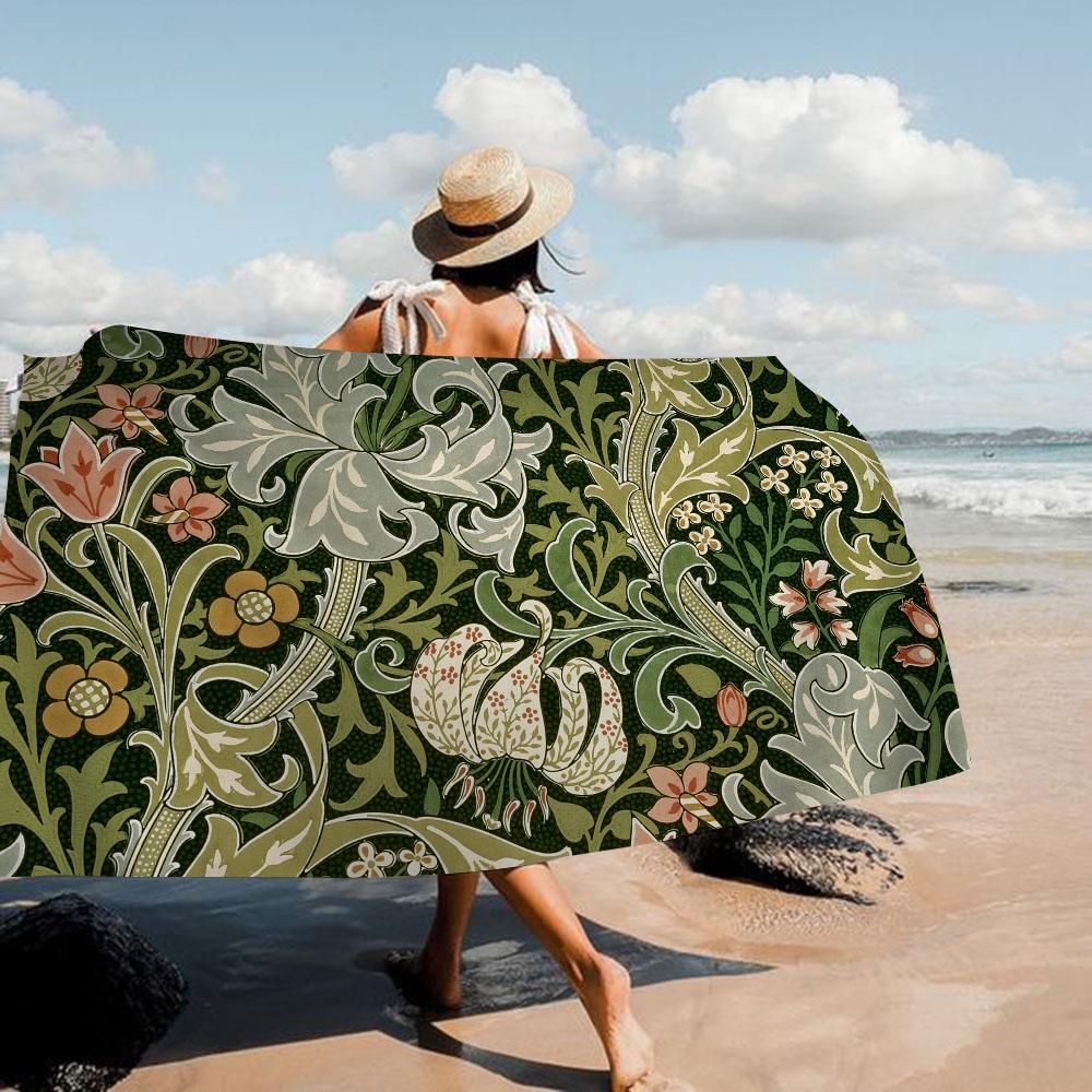Уильям Моррис Мультяшное пляжное полотенце Милое Каваи Декор комнаты Ванна Девочки Дети Полотенца для рук Для ванной Душ