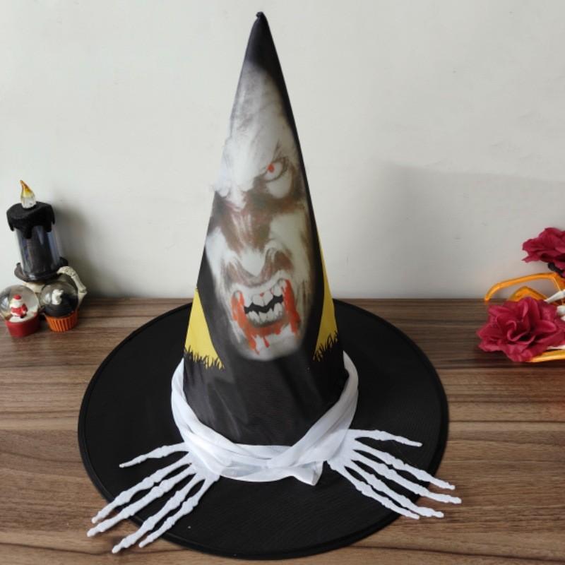 Halloween Witch Hat with Silver Buckle Veil Kids Adult Cosplay Costume Prop Spooky Party Headwear