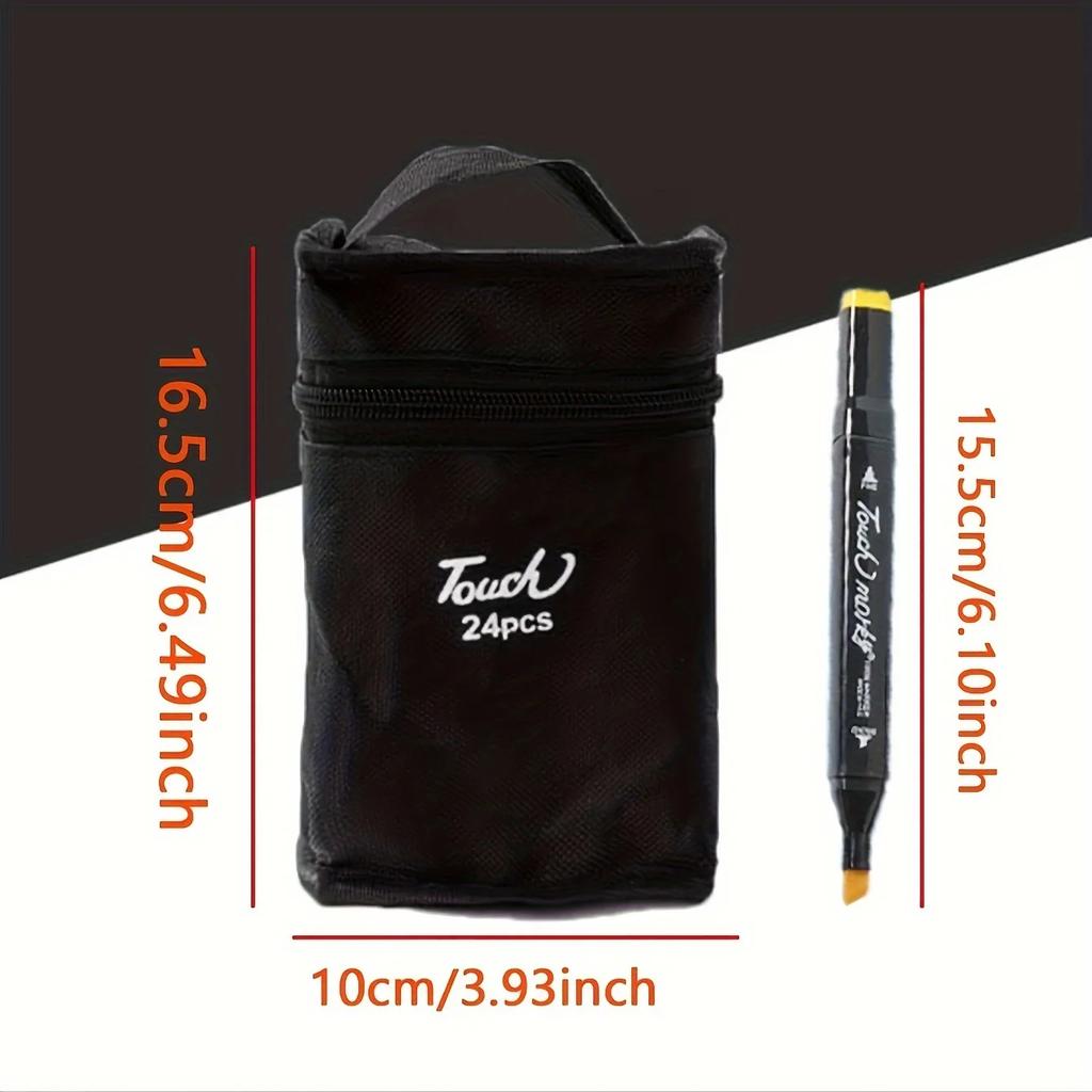 24pcs-Colors Alcohol Markers Dual Tip Permanent Art Markers for Coloring,Illustrations,and Sketching,Manga Markers Kids adult