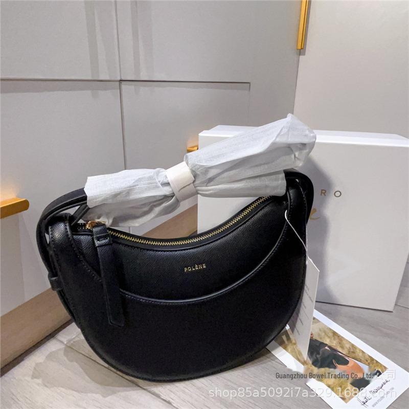 «POLENE Paris Женская сумка-седло из натуральной кожи в форме полумесяца»