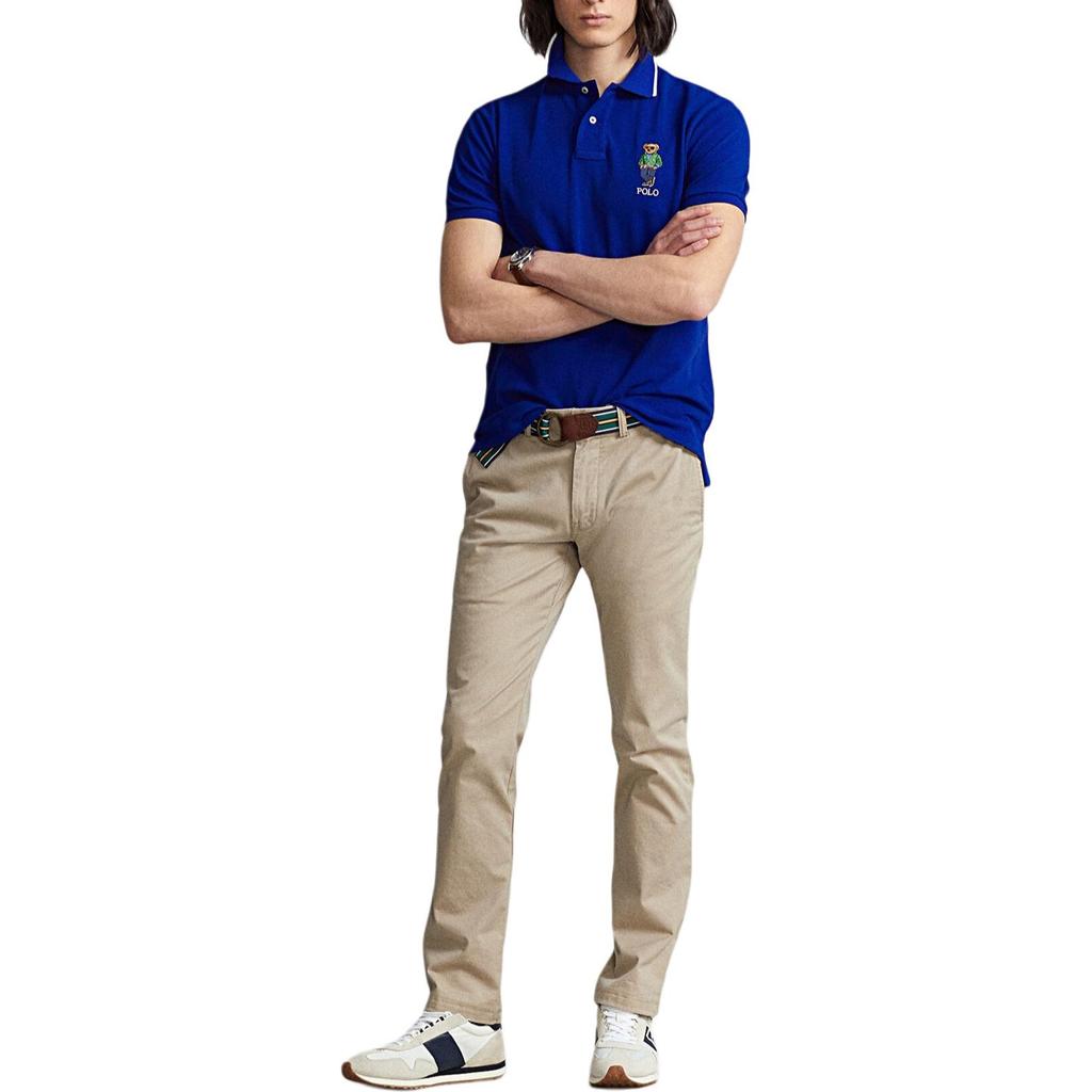 Polo Ralph Lauren SS22 Classic Bear Embroidered Short Sleeve Polo Shirt Men tops Blue 710867573001