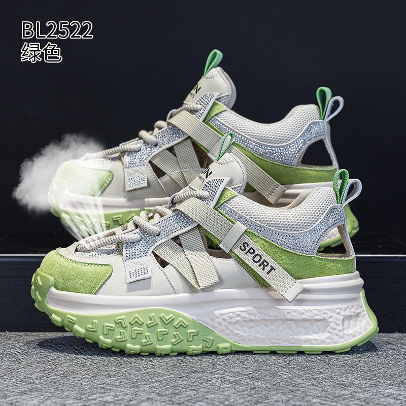 Thick-soled hollow dad shoes New mesh student Forrest Gump breathable thin sports and leisure shoes in summer