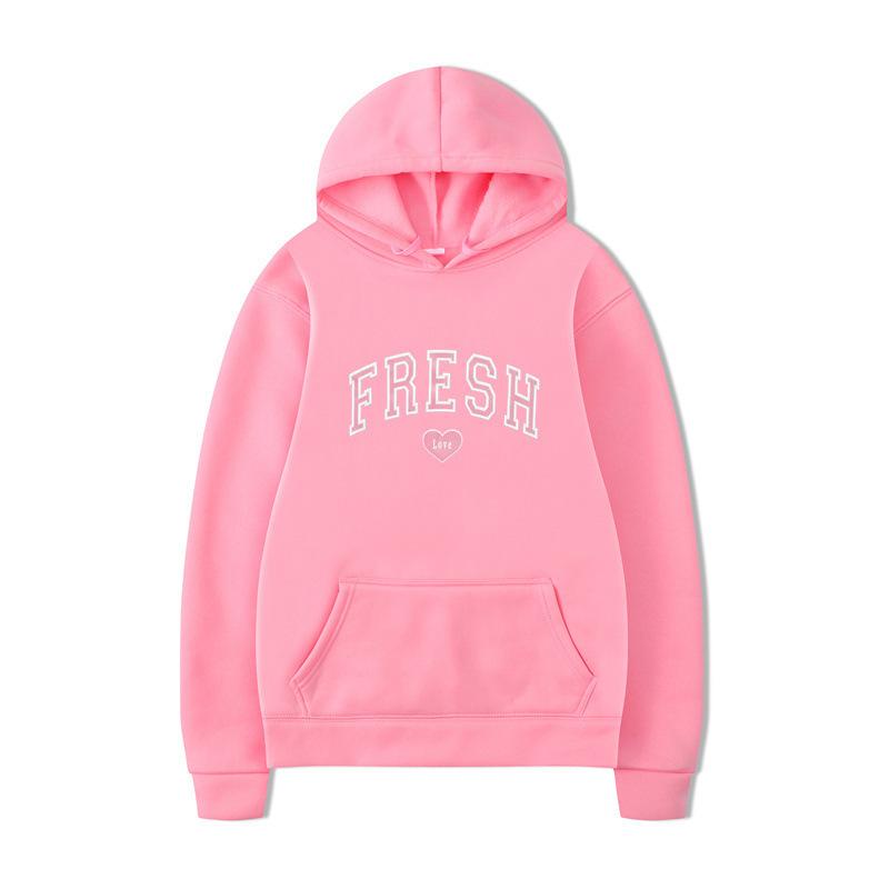 Letter Love Print Love Print Boys Hooded Fleece Sweater